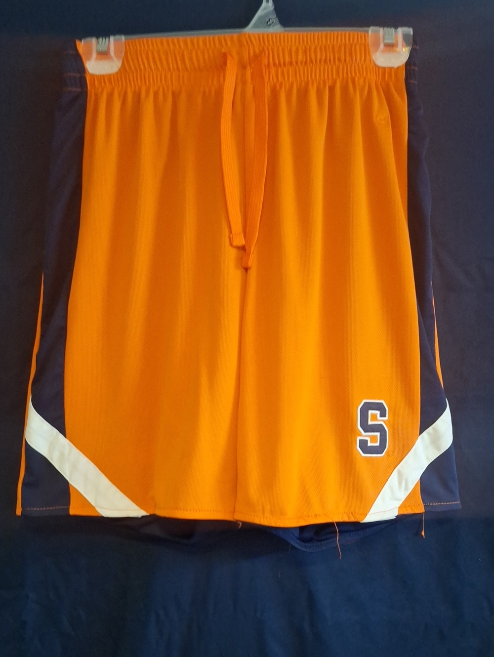 Colosseum Orange Navy Athletic Shorts with White Accent